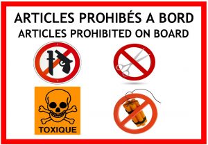 Articles prohibés à bord